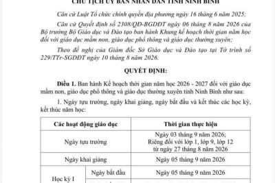🌻THÔNG BÁO THỜI GIAN NĂM HỌC 2026–2027🌻