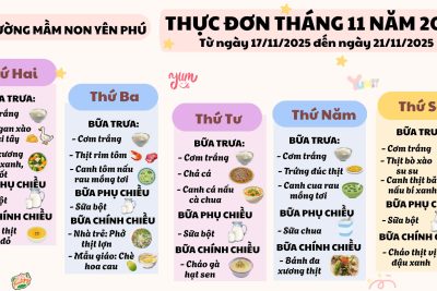 🌟 THỰC ĐƠN TUẦN 3 THÁNG 11/2025 – BÉ ĂN NGON, KHỎE MẠNH MỖI NGÀY 🌟